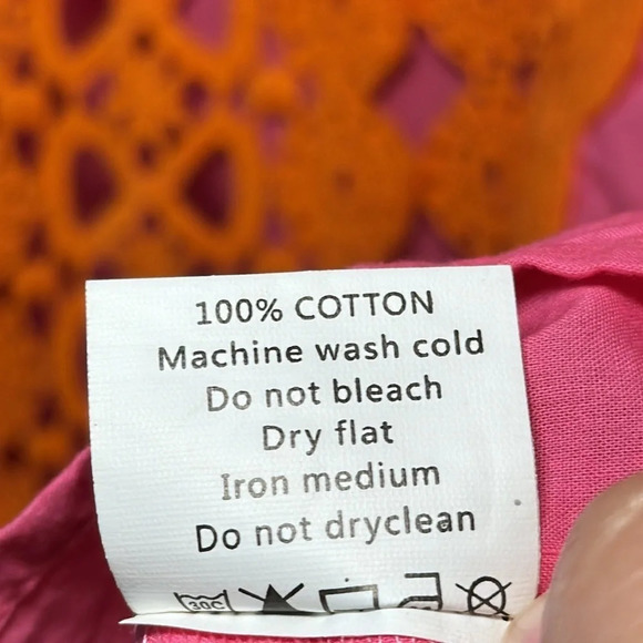 Mud Pie Nora Crochet Tunic Swim Cover Pink & Orange Women’s size Large(12-14) - Picture 4 of 8